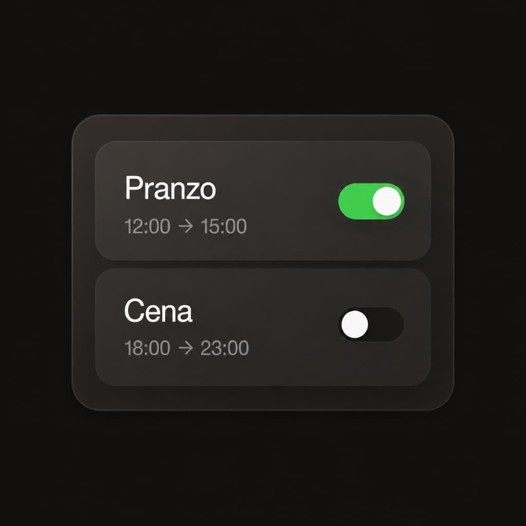 Menú Dinamico programmazione orari